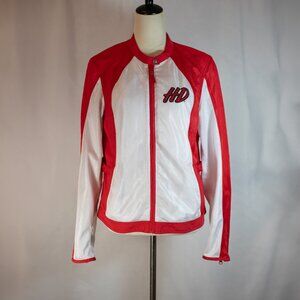 Harley Davidson Womens Mesh Riding Jacket White and Red Size M